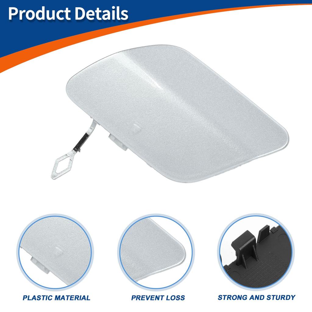 ACROPIX Rear Light Car Bumper Toe Hook Cover Cap for Mercedes Benz W205 Diamond Compatible Part Number 1 Piece C-Class 2015-2020, Silver, A2058850224,