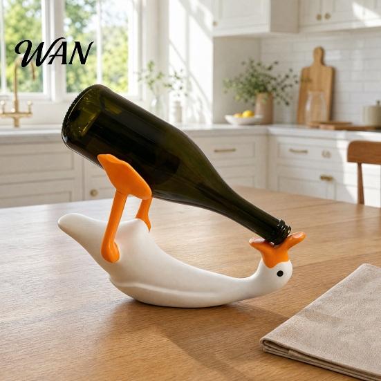 Bar Bottle Organizer Goose Holder, 3D Printed Wine Rack, Countertop Display Sparkling Drink Holder Stand for Home Office Bars, Decorative Gift Lovers