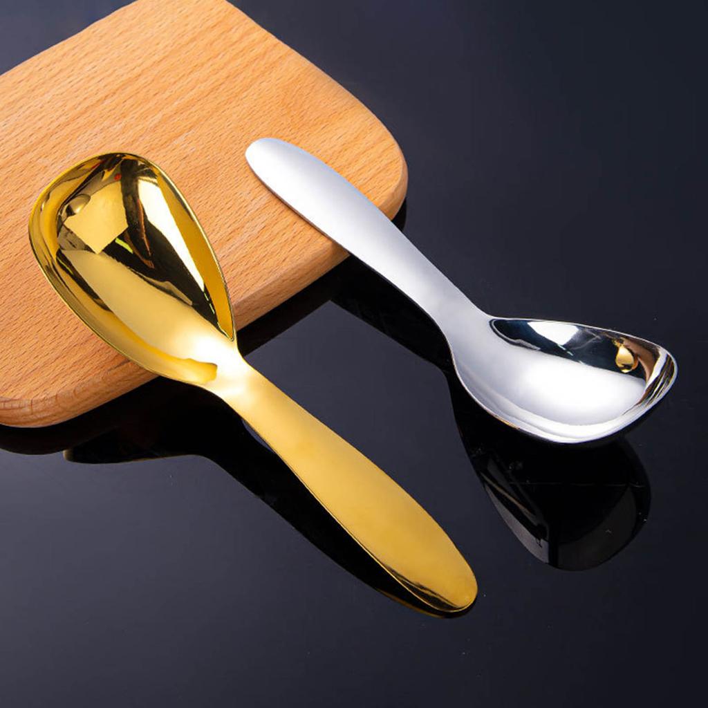 Толстые суповые ложки с короткой ручкой Ложка из нержавеющей стали Кухонная лопатка для риса Большая столовая ложка Можно мыть в посудомоечной машине