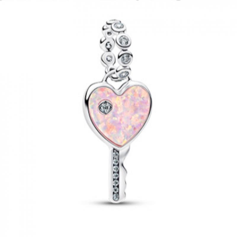 Pandora Opalescent Heart Key Dangle Charm 794427c01
