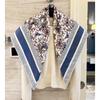NINA SOLOR Elegant Blue Butterfly Twill Silk Scarf