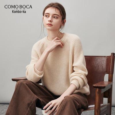 Женский свободный кашемировый свитер Commomboca с круглым вырезом