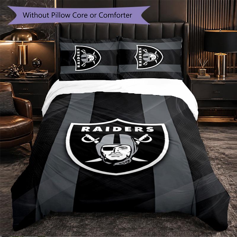 Las Vegas Raiders Pattern Microfiber 3Pcs Bedding Set Decor Duvet Cover Set For Bedroom Home Use