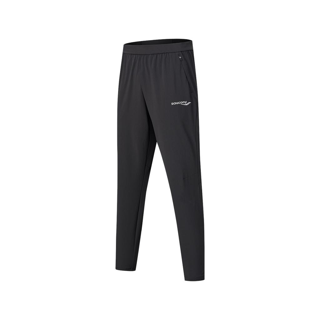 SAUCONY Solid Color Casual Running Training Soft Stretch Mid-Rise Knitted Sports Pants Men Bottoms Black SC2240045A-BK01