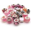 10/25/50pcs Assorted Resin Imitation European Large Hole Beads Rhinestone Metal Spacer Charms Bead Assortments for DIY Crafts Bracelets Jewelry Making