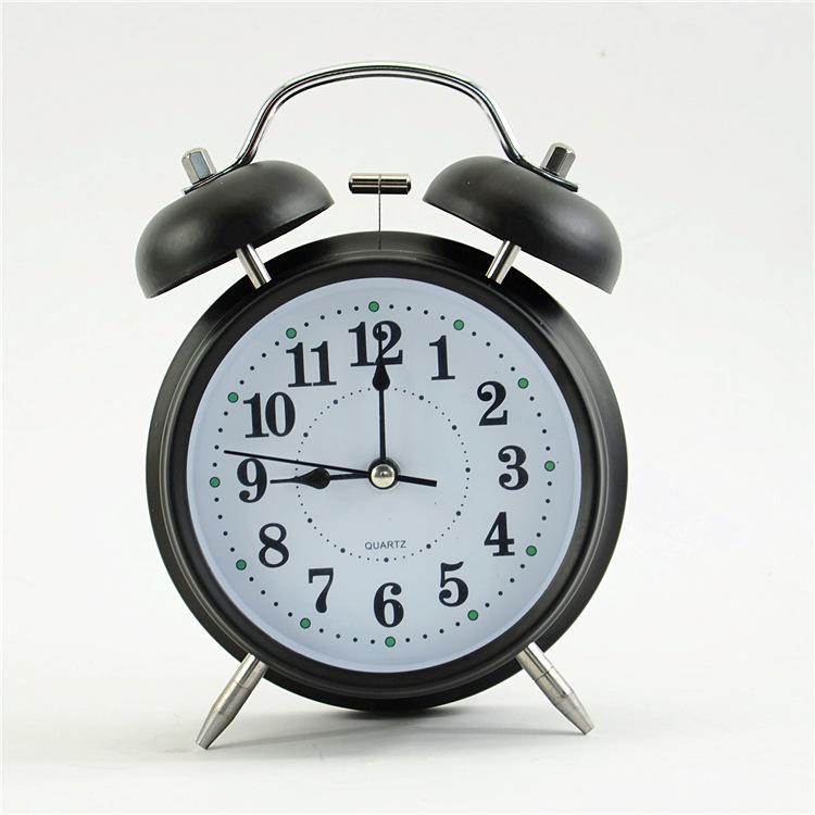 1-inch metal bell digital alarm clock, bedside large volume silent clock, small alarm clock for students to get up
