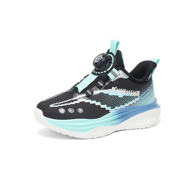 Youth style shoes Boys Running Shoes With Rotating Buckle Soft Sole Anti-Slip Breathable Mesh Sneakers Kids Ages 4-16