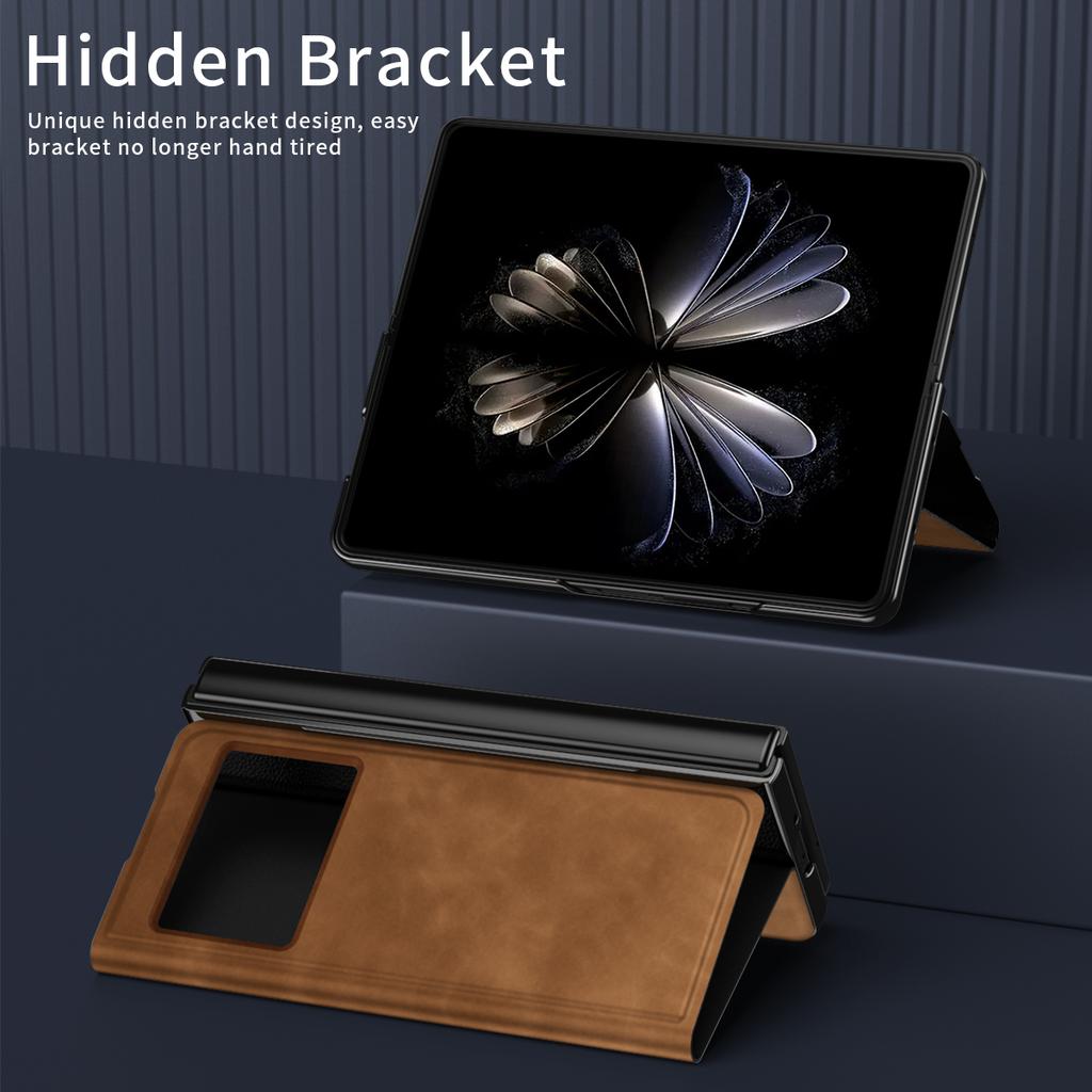 Кожаный складной чехол-книжка для Xiaomi Mix Fold 2, высококачественный деловой чехол-кобура для Mi Mix Fold 2 со скрытой подставкой