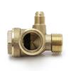 1Pcs Zinc Alloy Brass Air Compressor Check Valve 3-Port 20x16x10mm Valve Connector One-way Male Thread Air Compressor Connector