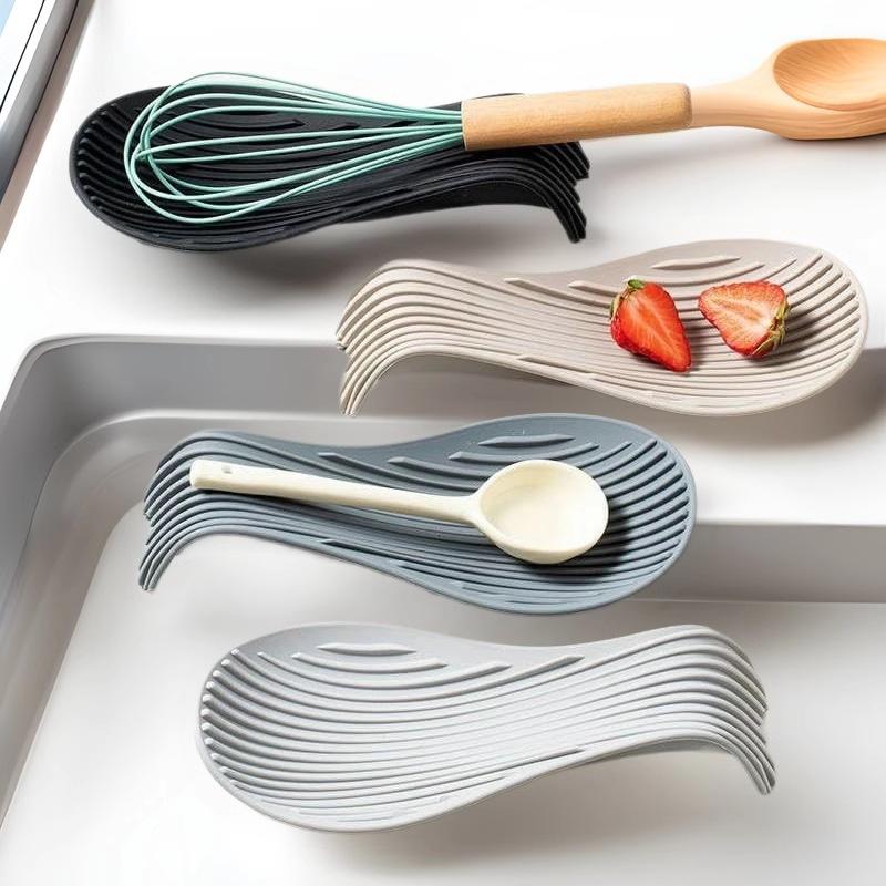 Silicone Kitchenware Tray, Kitchen Spatula, Soup Spoon, Silicone Spoon Holder, Household Thick Insulated Silicone Spoon Pad