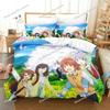 3D Печать Аниме Non Non Biyori Комплект постельного белья Пододеяльник Комплект для кровати Чехол для одеяла Наволочка Одеяло king Queen Размер Мальчики Взрослые029