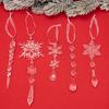 5/12Pcs Christmas Tree Simulation Icicle Ice Strip Pendant Acrylic Icicle Decoration Festive Holiday Xmas Drop Ornaments