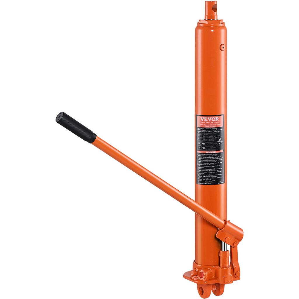 VEVOR Hydraulic Long Ram Jack, 3 Ton Engine Hoist Cylinder with Single Piston Pump And Clevis Base, Hydraulic Ram Cylinder for Engine Lift Hoists
