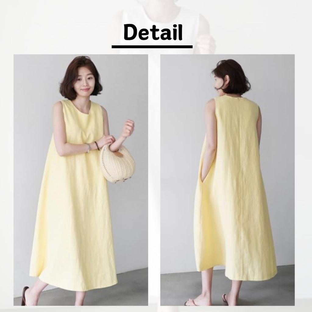 RED RAY Casual Sleeveless Dress A-Line (White, L)