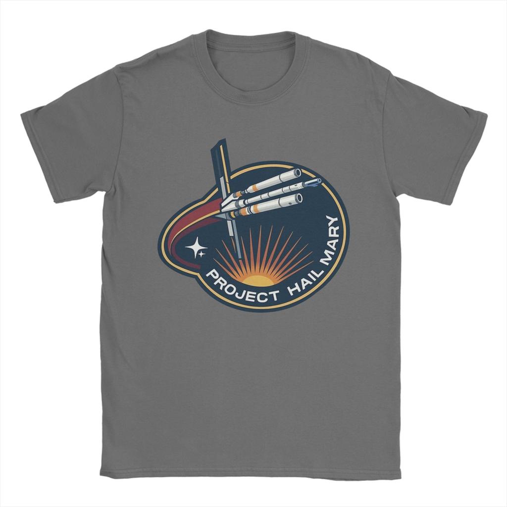 Project Hail Mary Mission Patch T Shirts Mens Cotton Fashion TShirt O Neck Tees Short Sleeve Clothes New Arrival