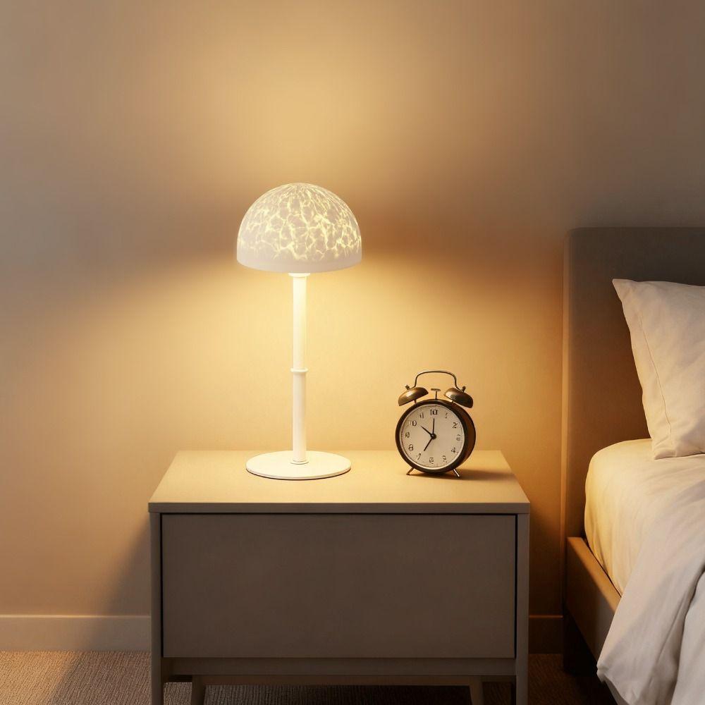 Touch Control Water Ripple Projector Light Dimmable LED Night Light Modern RGB Bedside Lamp Patio
