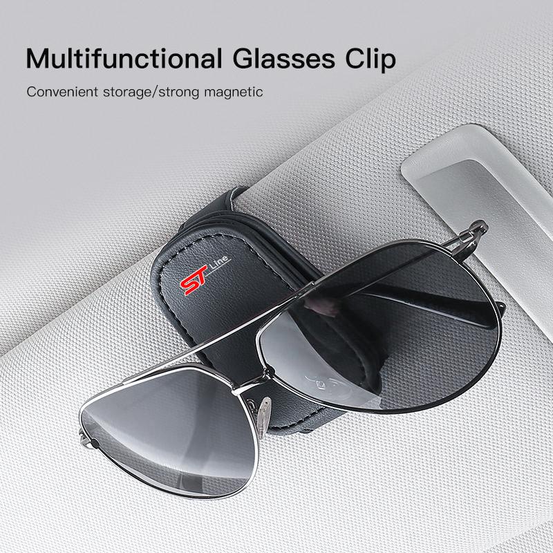 Car Sun Visor Glasses Clip Sunglasse Eyeglasses Holder For Ford ST Line F150 Ranger Fiesta Focus Transit Mustang j277 Mondeo MK2 MK3