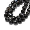 Black Banded Stripe Onyx Agate Beads 4-12mm Loose Gemstones Beads for Jewelry Making Charm Spacer Beads Accessories DIY