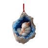 Geode Animal Christmas Ornament 2D Acrylic Crystal Cave Little Forest Animals Hanging Ornament for Xmas Tree Holiday Home Party Decor