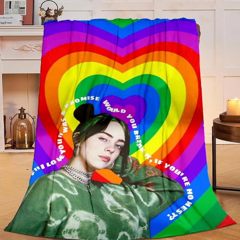 1PC Bi-llie green Artwork Flannel Blanket Gift, Suitable for Both Men And Women, Soft Ideal for Beds And Sofa, Birthday Or Christmas Gift