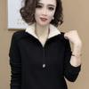 2025 Autumn and Winter New Products Fashionable Versatile Age-reducing and Thin Zipper Bottoming Shirt Women's Top