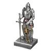 HDMbigmi King's Guard Ornament, Knight Statue, Desk Accessory, Pen Holder, Pen Stand, Paperweight for Office or Home (Silver)