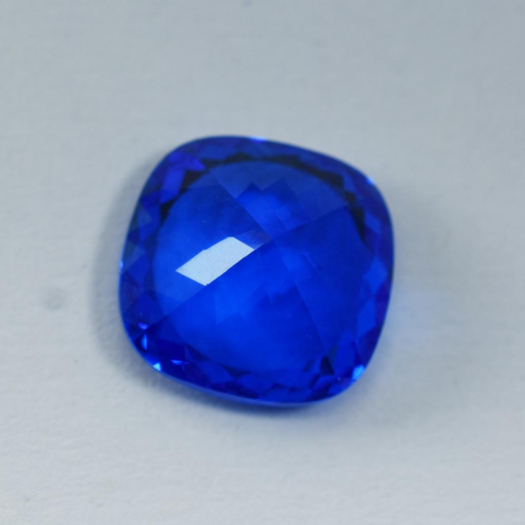 Natural Blue Tanzanite Loose Gemstone Square Cushion Shape 14.80 ct for Jewelry Making and Crafts