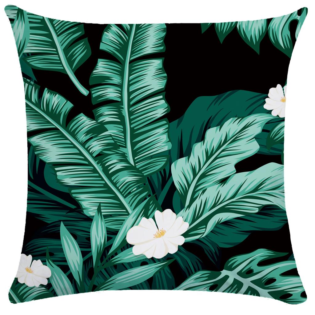 Чехол для подушки с пальмовым листом, скандинавская ручная роспись, наволочка с растениями, мягкая наволочка, короткая плюшевая наволочка