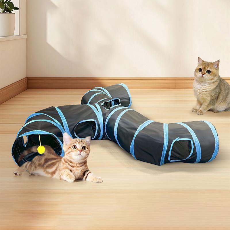 Туннель для кошек в помещении Складные трубы для маленьких животных Игрушки для котят Интерактивный лабиринт для домашних животных Игрушки для кошек Износостойкие туннели для кошек