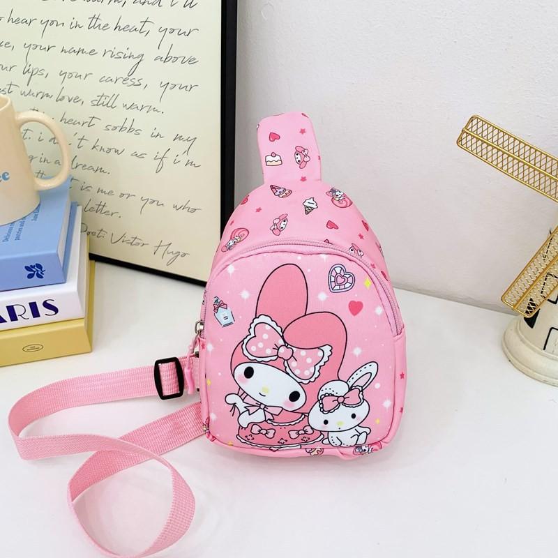 Детская нагрудная сумка Hello Kitty Kuromi Melody с полиэстеровым материалом и дышащим дизайном для ежедневного использования в детском саду