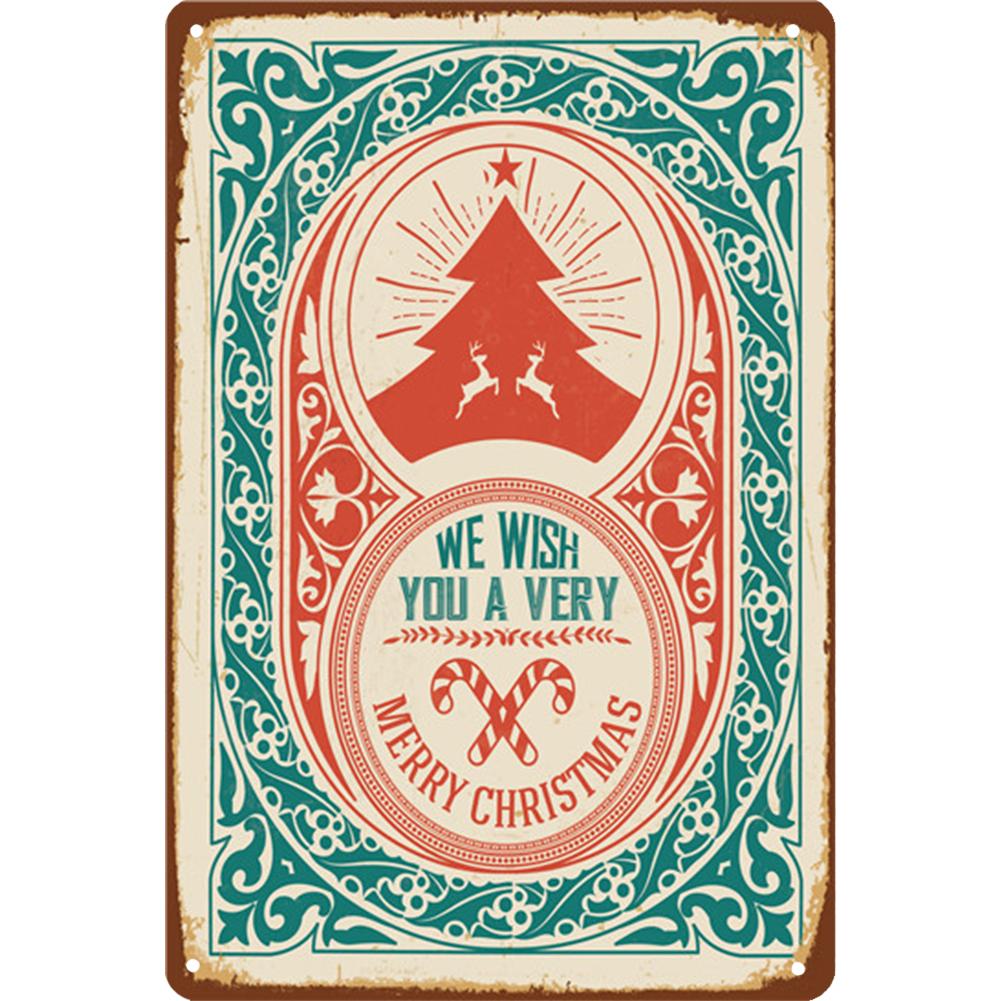 Металлическая жестяная вывеска с Рождеством, металлическая табличка с изображением лося, Санта-Клауса, железная живопись, украшение для домашнего бара, кафе, паба, настенные художественные тарелки
