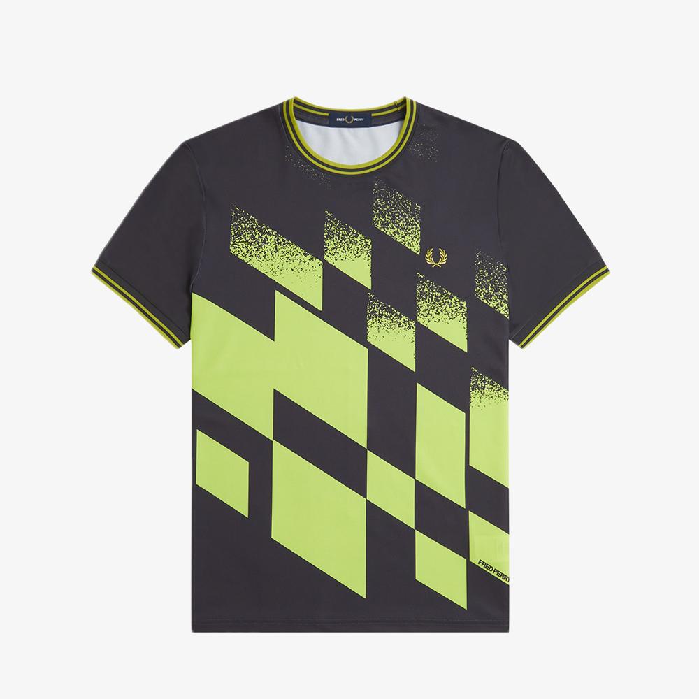 FRED PERRY [Tennis] Tennis Print T-Shirt - Anchor Grey Afpm2612723-297