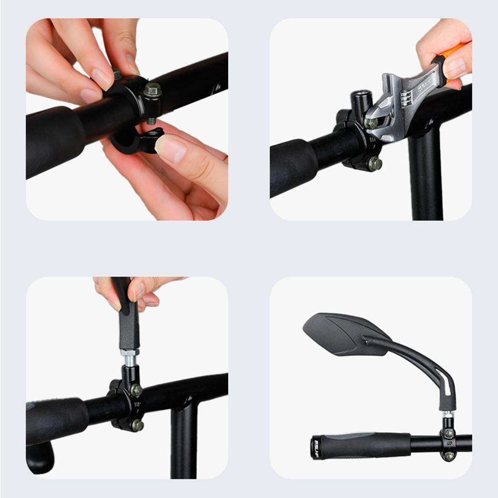 Universal Bike Mirror Adjustable Handlebar Rearview Mirror Wide Angles Safety Mirror for Electric Bike Riding Cycling