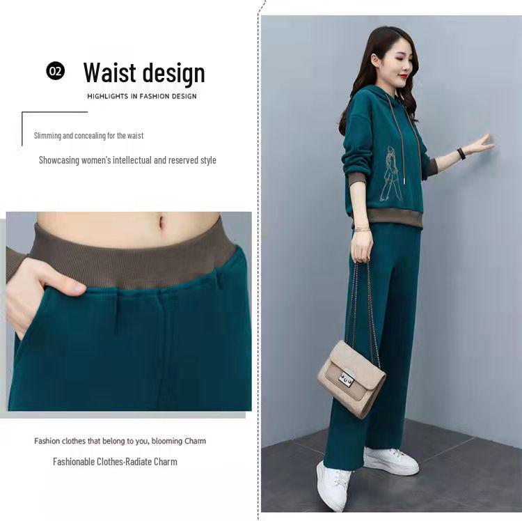 Спортивный костюм-тройка 2025 Весна-Осень, Свободный крой, Стройнящий, Повседневный – Модный, Омолаживающий и Трендовый