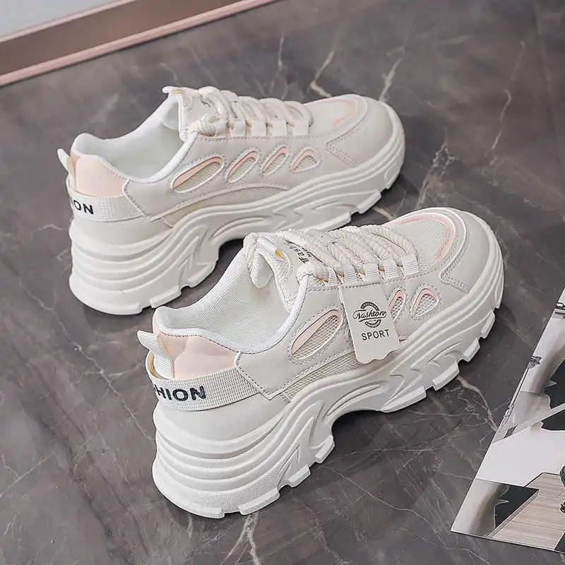 Fashion Non Slip Increase Height Women's Fashion Sports Shoes Vulcanize Lady Footwear Sneakers Colors Industrial Sewing Top Luxury