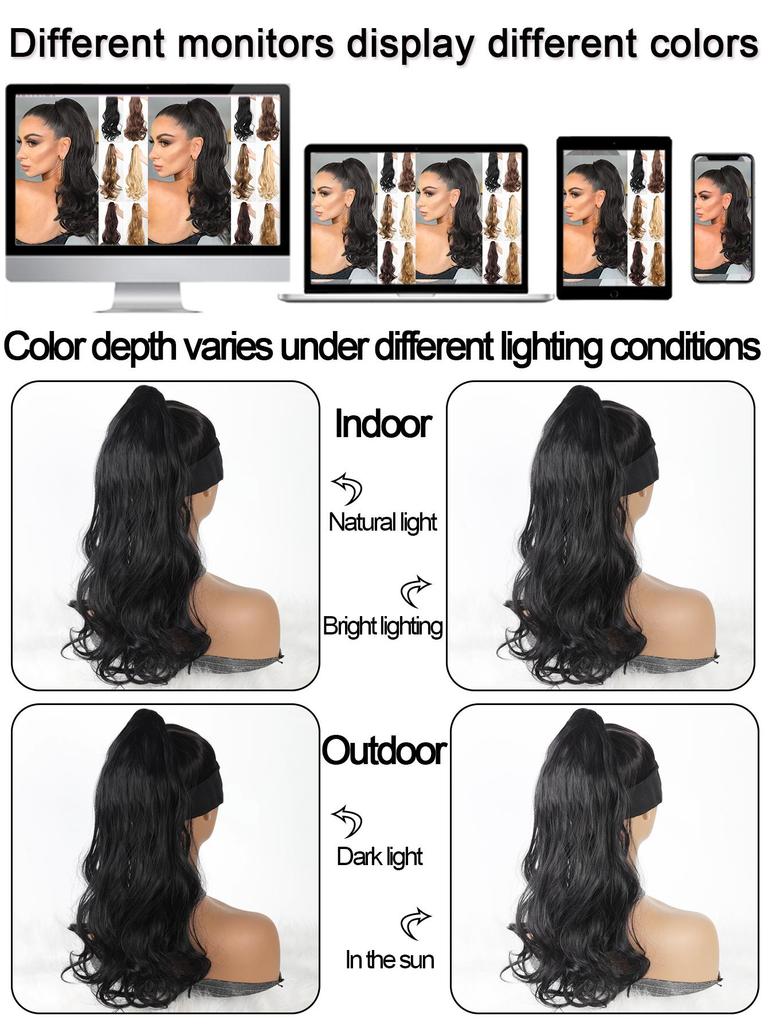 18-дюймовый черный красный блондин коричневый конский хвост наращивание коготь вьющиеся волнистые клипсы накладные волосы конский хвост наращивание волос длинный конский хвост синтетический для женщин