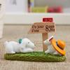 Resin Cartoon Garden Sign With Dog And Rabbit Design For Home Garden Decor