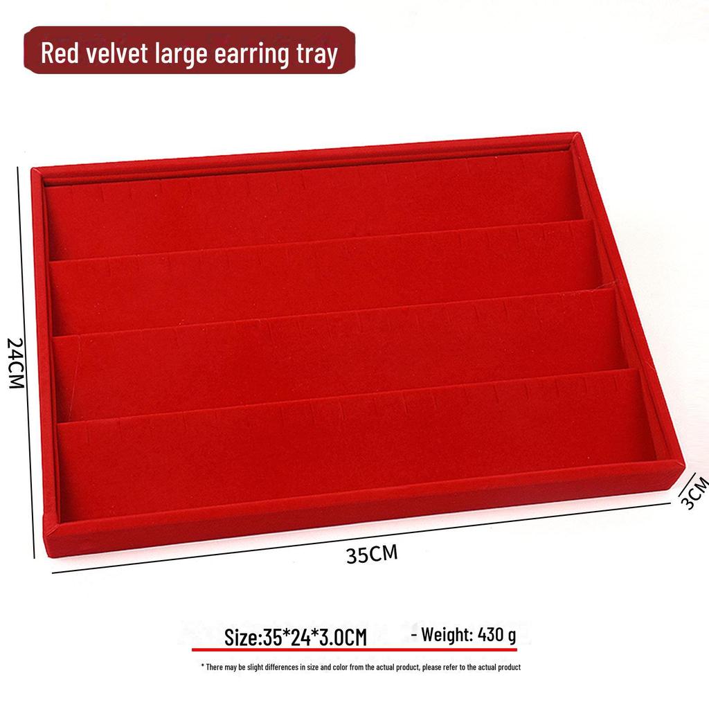 Подставка для ювелирных изделий из красного бархата с золотым кольцом для ожерелий, браслетов и подвесок - Бесплатная доставка