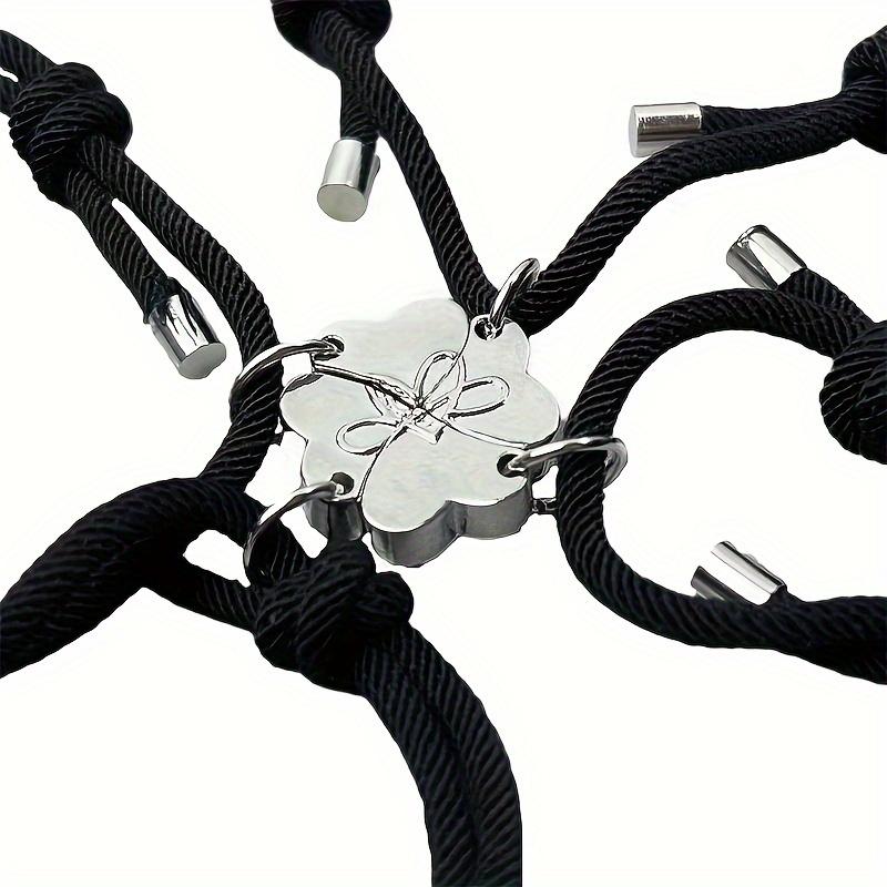 4 шт./компл. мужской браслет Lucky Clover из сплава для хороших друзей, семьи, комбинация 4 магнитов в форме сердца, креативный плетущий браслет в подарок 20 г