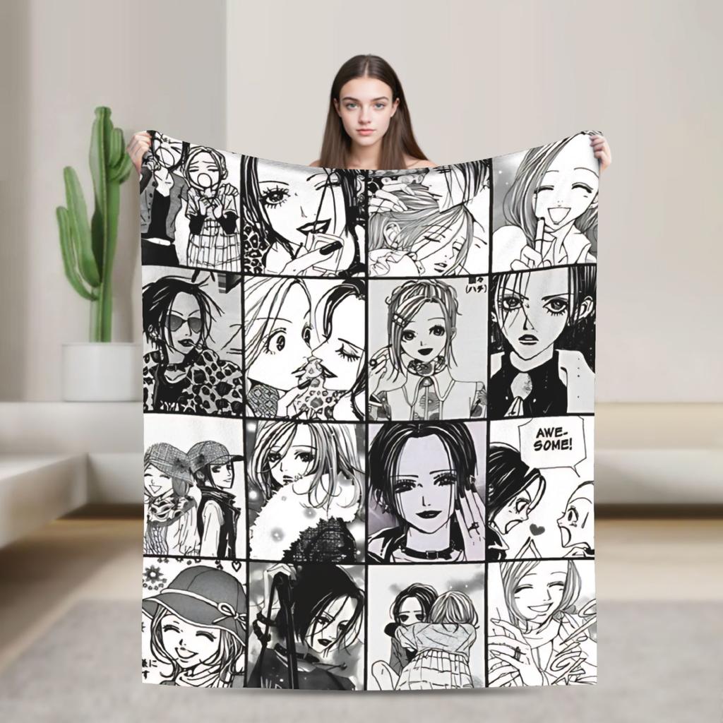 Nana Hachi Manga Knitted Blanket Anime Flannel Throw Blanket Summer Air Conditioning Portable Soft Warm Bedsprea