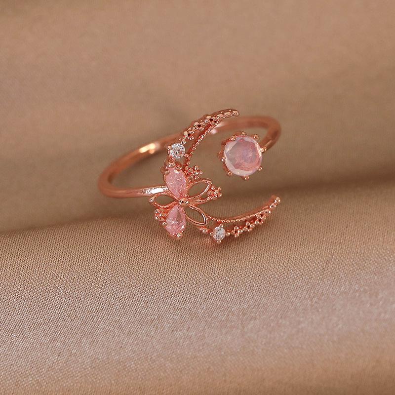 Элегантное регулируемое кольцо с жемчугом, цирконом и цветком