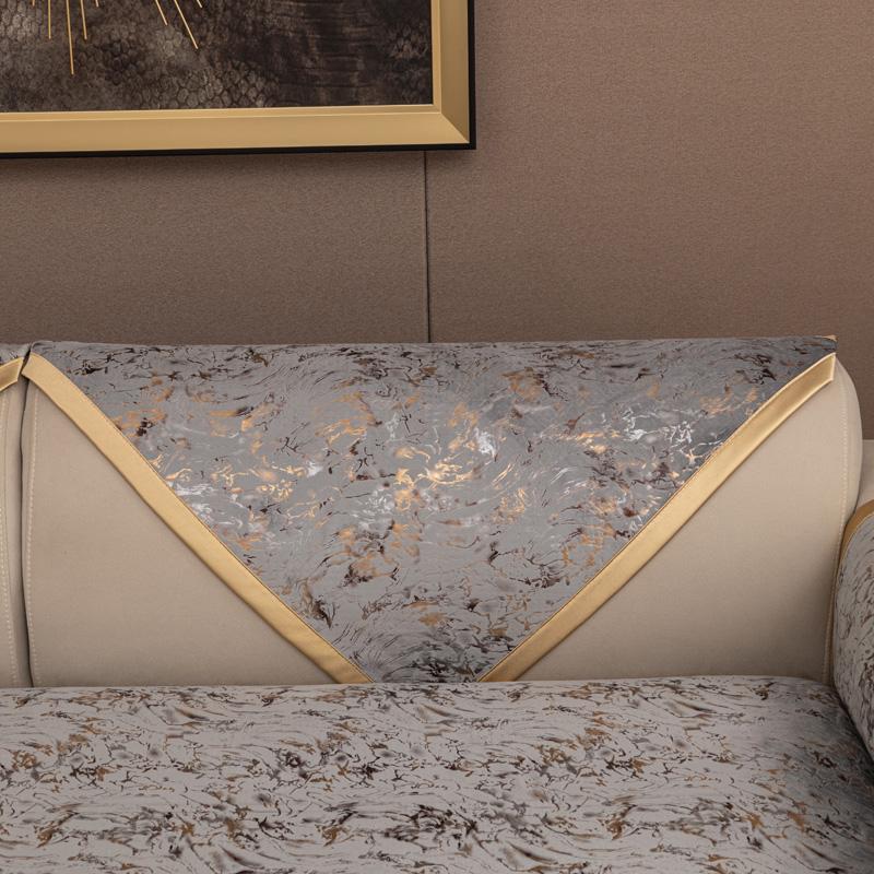 Gilded Pattern Dutch Velvet Sofa Covers Sofas Towel Anti-slip Couch Protector Slipcover Sofa Blanket for Living Room Yellow Edge