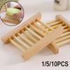 1/5/10 шт. Натуральный деревянный поднос для мыла для ванной комнаты, кухни, бамбуковый держатель, подставка для посуды