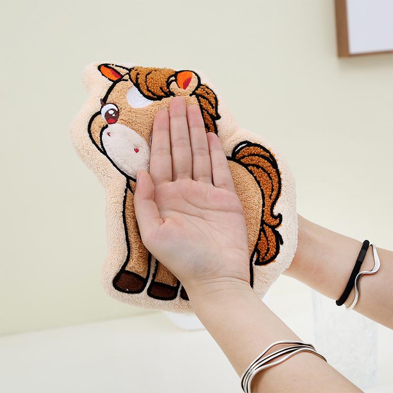 Мультяшное Милое Пони Ручное Полотенце Коралловый Флис Домашние Кухонные Салфетки Лошадь Утолщенные Подвесные Впитывающие Полотенца Для Ванной Комнаты Домашний Декор