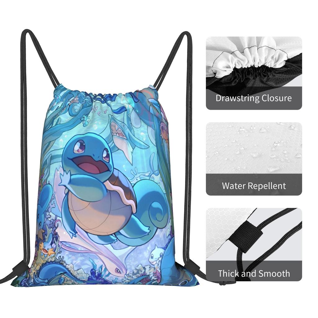 Индивидуальные рюкзаки-мешки с завязками S-Squirtles для мужчин и женщин, легкие, с мультяшным принтом, для спортзала, спорта, йоги