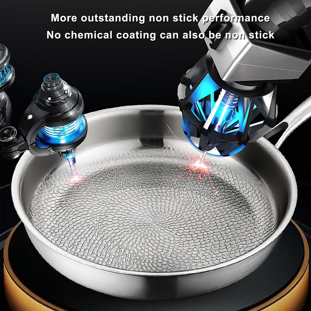 Titanium Steel Frying Pan Uncoated Non Stick Pan Fish Scale Hammer Pattern Household Steak Frying Pan Kitchen Cookware 26/28/30