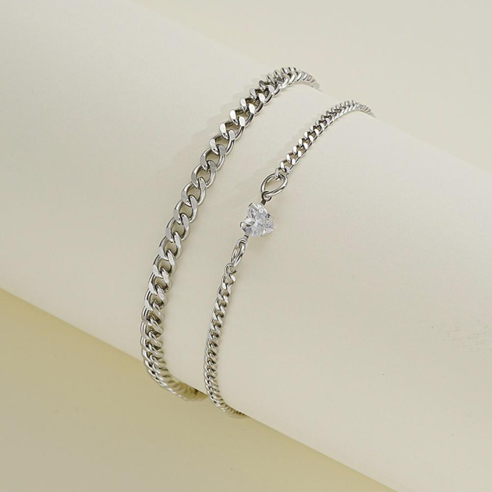 2 шт./пара модные браслеты из нержавеющей стали для пар, подвески в форме сердца, креативные браслеты-цепочки, ювелирные изделия, подарок для женщин и мужчин