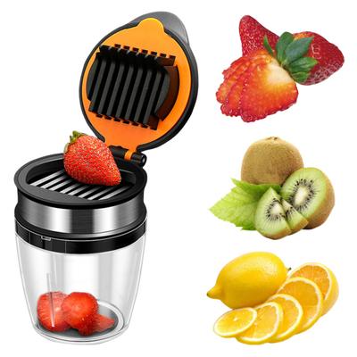 Нож для клубники из нержавеющей стали 304 с противоскользящим основанием, 8 лезвий, для быстрого приготовления фруктов, овощей, салата