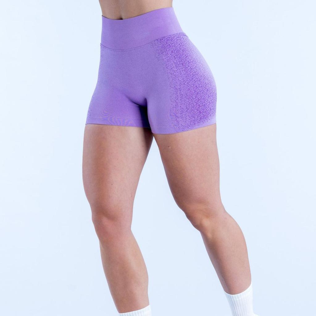 DFYNE Seamless High-Waist Tummy Control Yoga Shorts - Three-Section Design for Breathable Support and Booty Lift