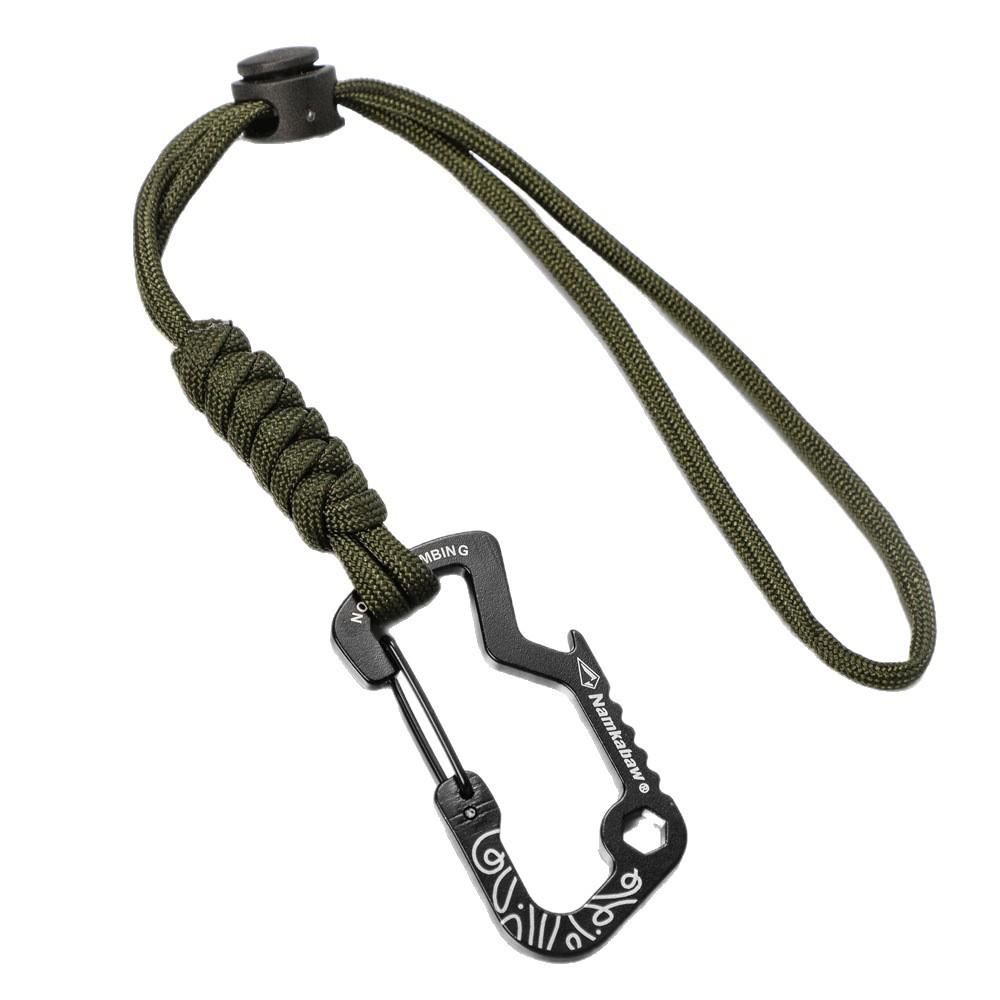 Outdoor Tactical Paracord Carabiner Backpack Hanging Buckle Multifunctional Keychain for Camping Emergency